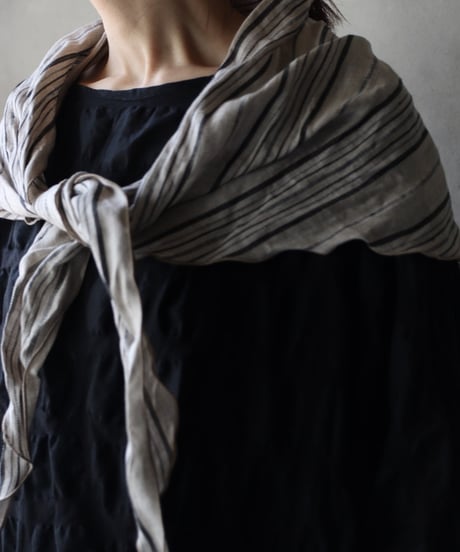 cavane キャヴァネ / Limited Scarf with tassel linen100スカーフ / ca-26040