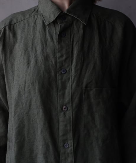 cavane キャヴァネ / Shirt-Dress Linen100硫化染めワンピース / ca-26019