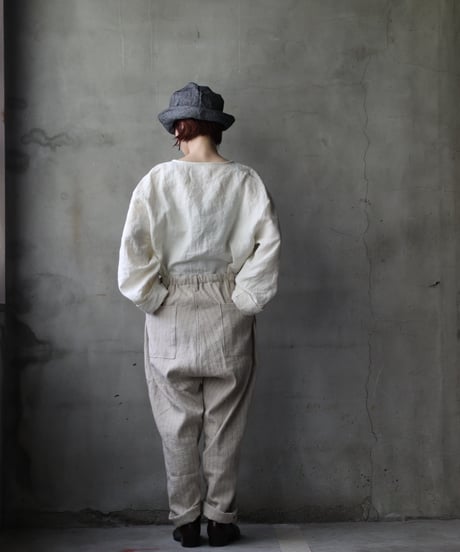 klauseクロイゼ / C/L Stripe Loose Fitting Tapered Trousers (平織/中厚手) / kla-25009