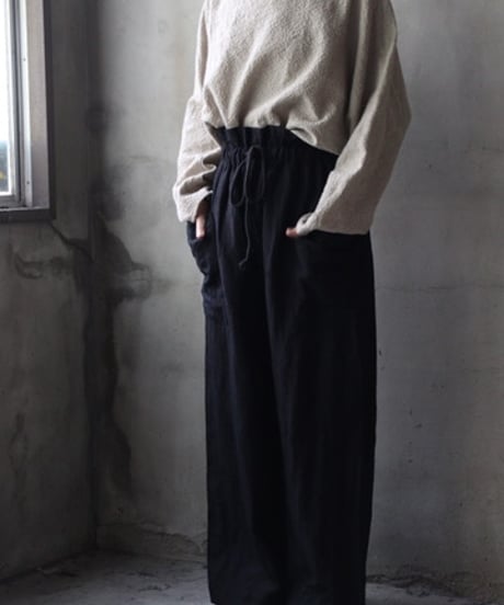 cavane キャヴァネ / Side-Pocket wide pants wool/linenパンツ / ca-25155
