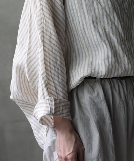 cavane キャヴァネ / Tunic long-sleeve Linen100シャツ / ca-26086