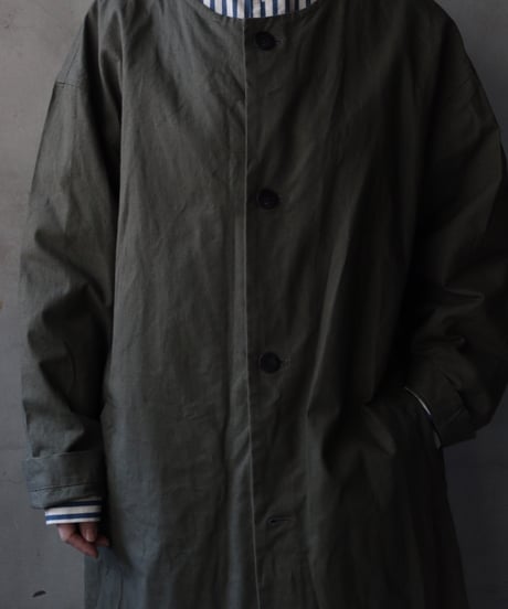 cavane キャヴァネ / Round-Coat Linen/Cotton100硫化染めコート / ca-26018