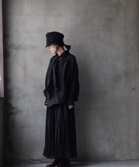 cavane キャヴァネ / Pull-over blouse with tie Silk & Cotton100ブラウス / ca-26034
