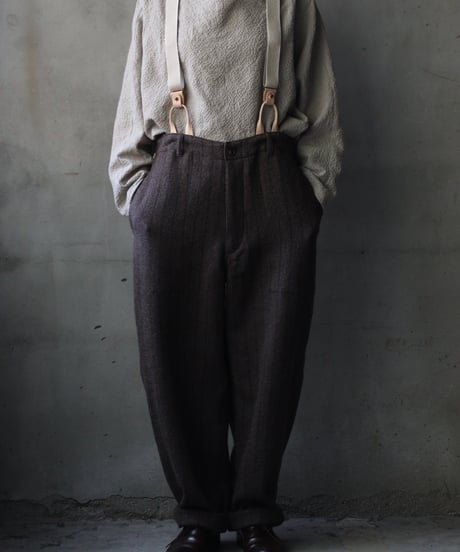 cavane キャヴァネ / Over-pants with suspender wool100パンツ / ca-25161