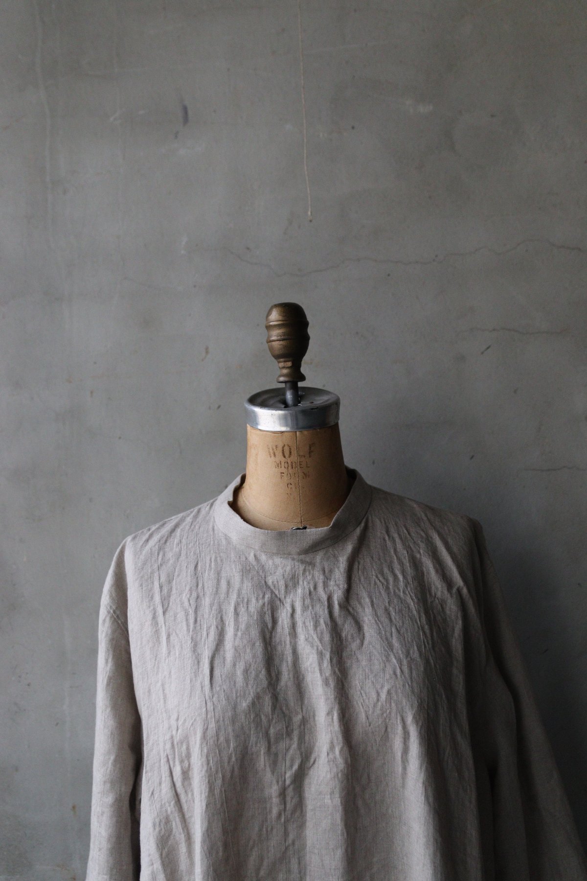 klauseクロイゼ / Belarus Linen Band Collar Shirt Lo
