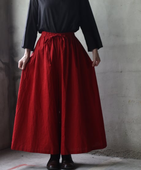 cavane キャヴァネ / Wide Petti Pants Linen/Cottonパンツ/ca-25093
