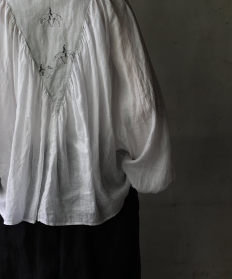 cavane キャヴァネ / Collarless raglan linen100 blouseブラウス / ca-25134