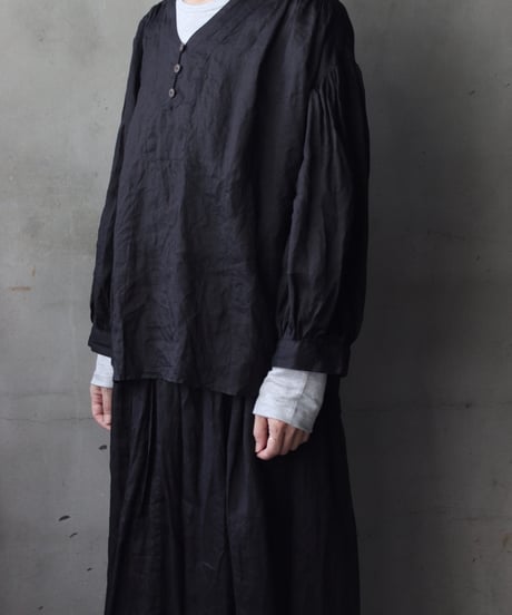cavane キャヴァネ / V Pull-over blouse linen100ブラウス / ca-25147