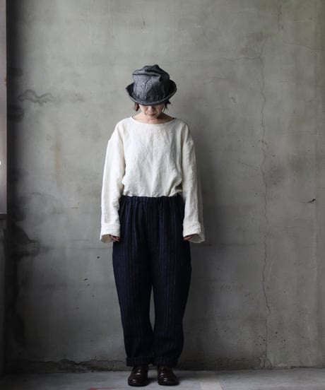 klauseクロイゼ / C/L Stripe Loose Fitting Tapered Trousers (平織/中厚手) / kla-25010