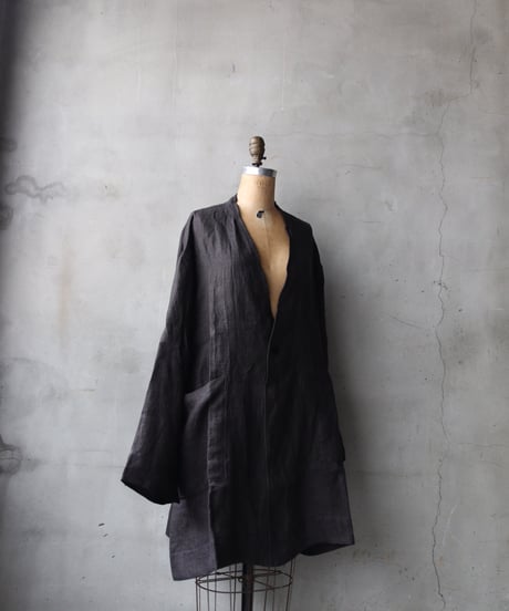 klauseクロイゼ / Gown Middle Lenght French Linen Glen Check / kla-26014
