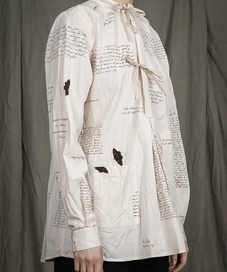 ALEKSANDR MANAMISアレクサンダーマナミ/ HERBARIUM NOTES WORKERS BOW SHIRT - HERBARIUM NOTESプルオーバーシャツ/ am-25023