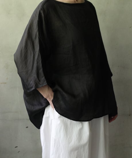 cavane キャヴァネ / Tunic half-sleeve Linen100シャツ / ca-25111