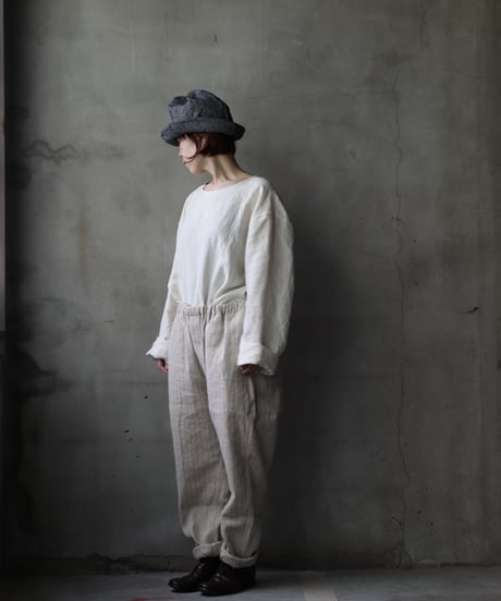 klauseクロイゼ / C/L Stripe Loose Fitting Tapered Trousers (平織/中厚手) / kla-25009