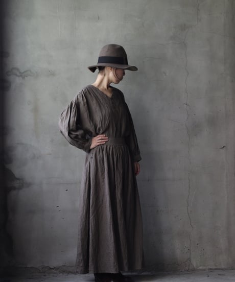 cavane キャヴァネ / Gathered skirt with side button linen100 スカート / ca-25146