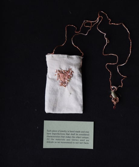 Antonia Rossi (Antomoon)/ Embroidered little pouch omamori vintage Necklaceネックレス / An-25012