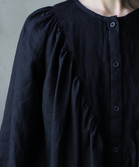 cavane キャヴァネ / Collarless raglan linen100 blouseブラウス / ca-25132