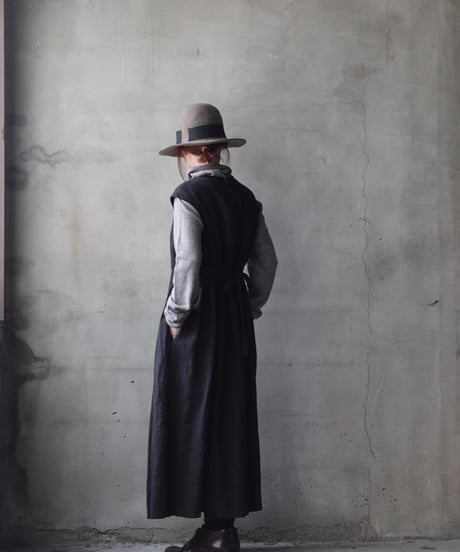 cavane キャヴァネ / Gathered dressⅡ wool & linen ワンピース / ca-25178