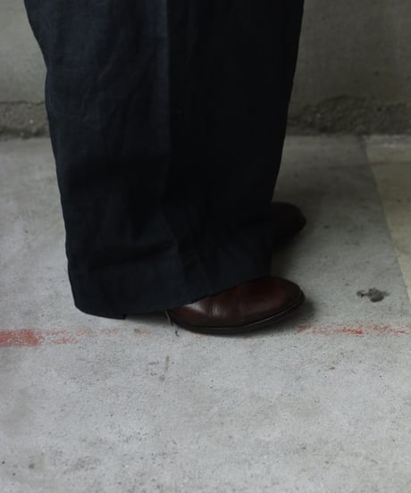 cavane キャヴァネ / Over-Tuck pants with suspender反応染め(硫化)+墨染めパンツ / ca-26078
