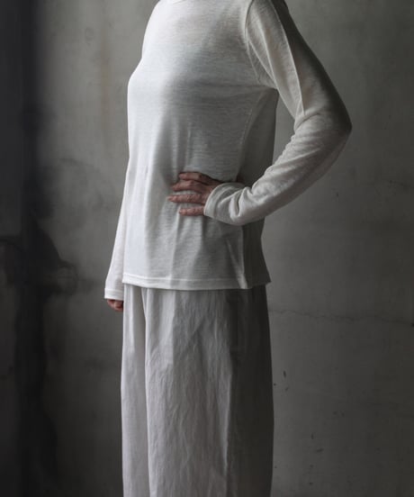 cavane キャヴァネ / Linen Crew-Neck long sleeveT  / ca-24112B