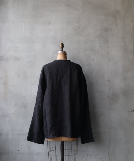 klauseクロイゼ / 天日干しTwill Linen C.S.Slit Neck Shirt / kla-26011