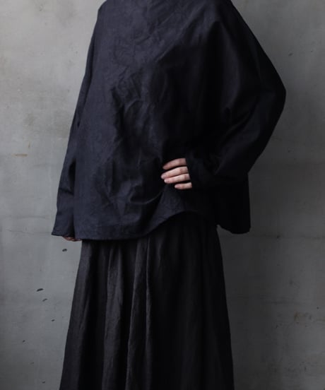 cavane キャヴァネ / Tunic long-sleeve Cotton100Jacquardシャツ / ca-26025