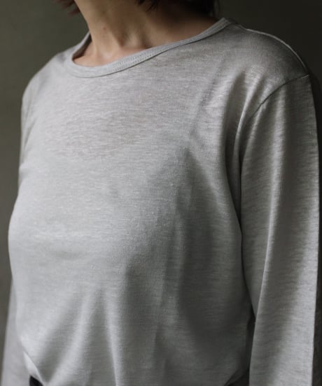 cavane キャヴァネ / Linen Crew-Neck long sleeveT / ca-24112A