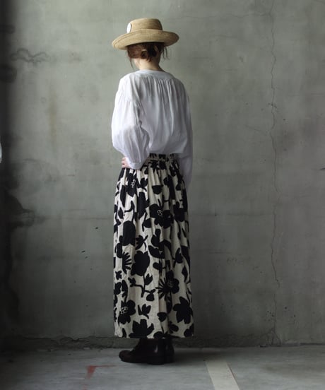cavane キャヴァネ / Gatehered Petti Skirt Cotton&linenスカート/ ca-26071