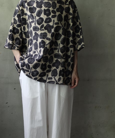 cavane キャヴァネ / Tunic half-sleeve Cotton/Linen100シャツ / ca-25113