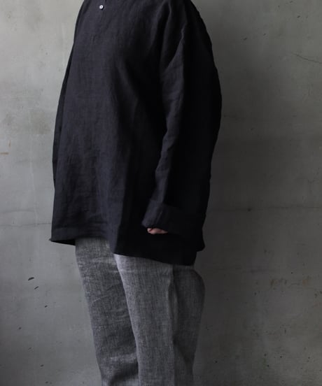 klauseクロイゼ / Sun-dried Linen C.S Slit Neck Shirtシャツ/ kla-25014