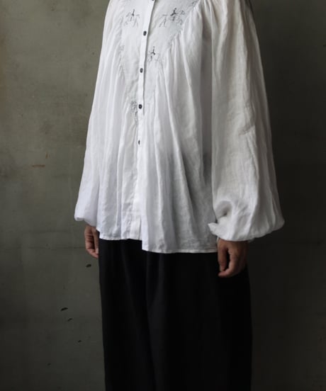 cavane キャヴァネ / Collarless raglan linen100 blouseブラウス / ca-25134