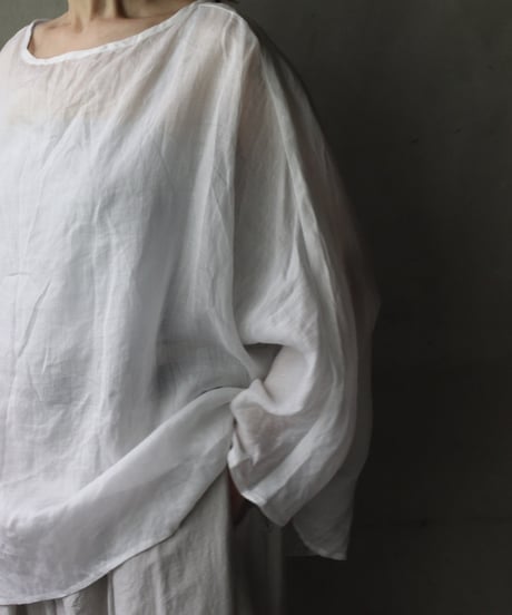 cavane キャヴァネ / Tunic long-sleeve Linen100シャツ / ca-26087