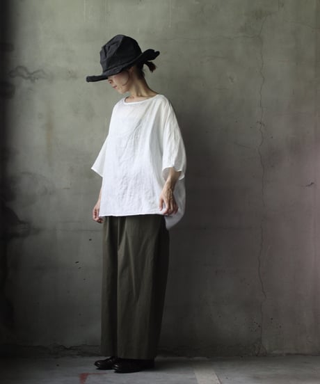 cavane キャヴァネ / Tunic half-sleeve Linen100シャツ / ca-25112