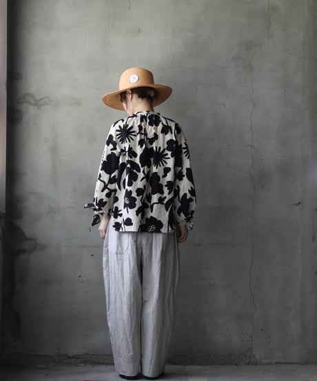 cavane キャヴァネ / Volume Wide Pants with Belt Cotton&Linenパンツ/ ca-26064