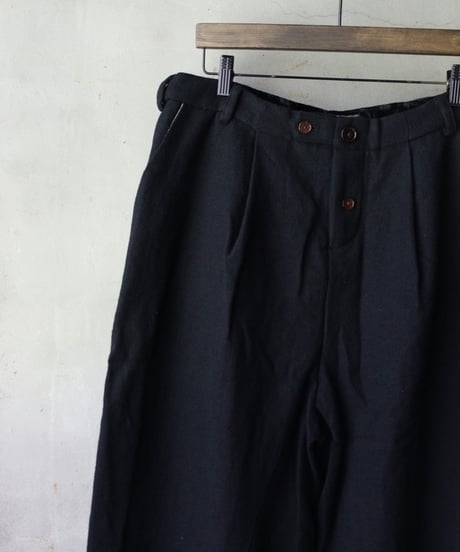 ALEKSANDR MANAMISアレクサンダーマナミ/ VELVET WOOL HECTOR PANT - BLACKトラウザーズ / am-25019