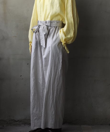cavane キャヴァネ / Volume Wide Pants with Belt Cotton&Linenパンツ/ ca-26064
