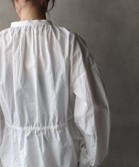 cavane キャヴァネ / Stand collar with waist drawstring blouse cotton&linenブラウス / ca-26057