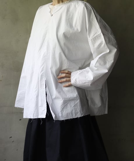 SCHA シャー/ Round Neck Open Front Volume Top" OE "-PAPER COTTON HEAVY- / Sc-23008 ( Art#1724)