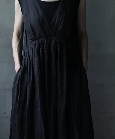 cavane キャヴァネ / Gathered dress linen100ワンピース / ca-25119