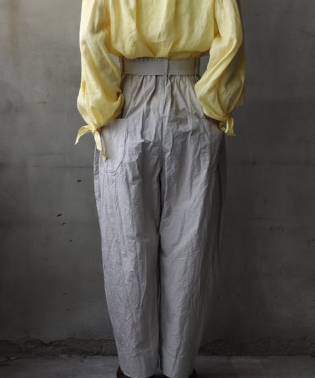 cavane キャヴァネ / Volume Wide Pants with Belt Cotton&Linenパンツ/ ca-26064