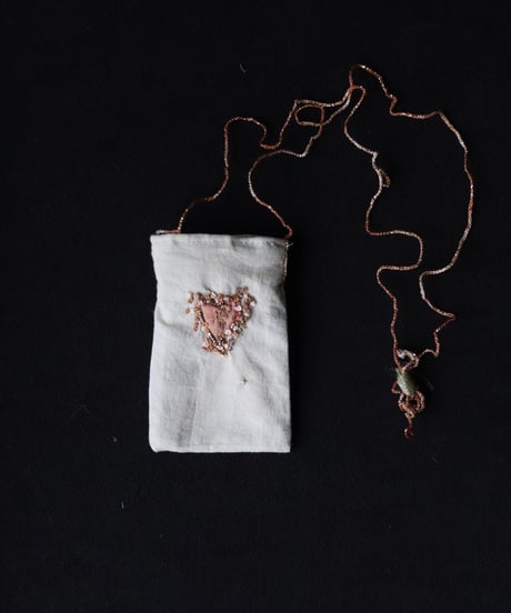 Antonia Rossi (Antomoon)/ Embroidered little pouch omamori vintage Necklaceネックレス / An-25012