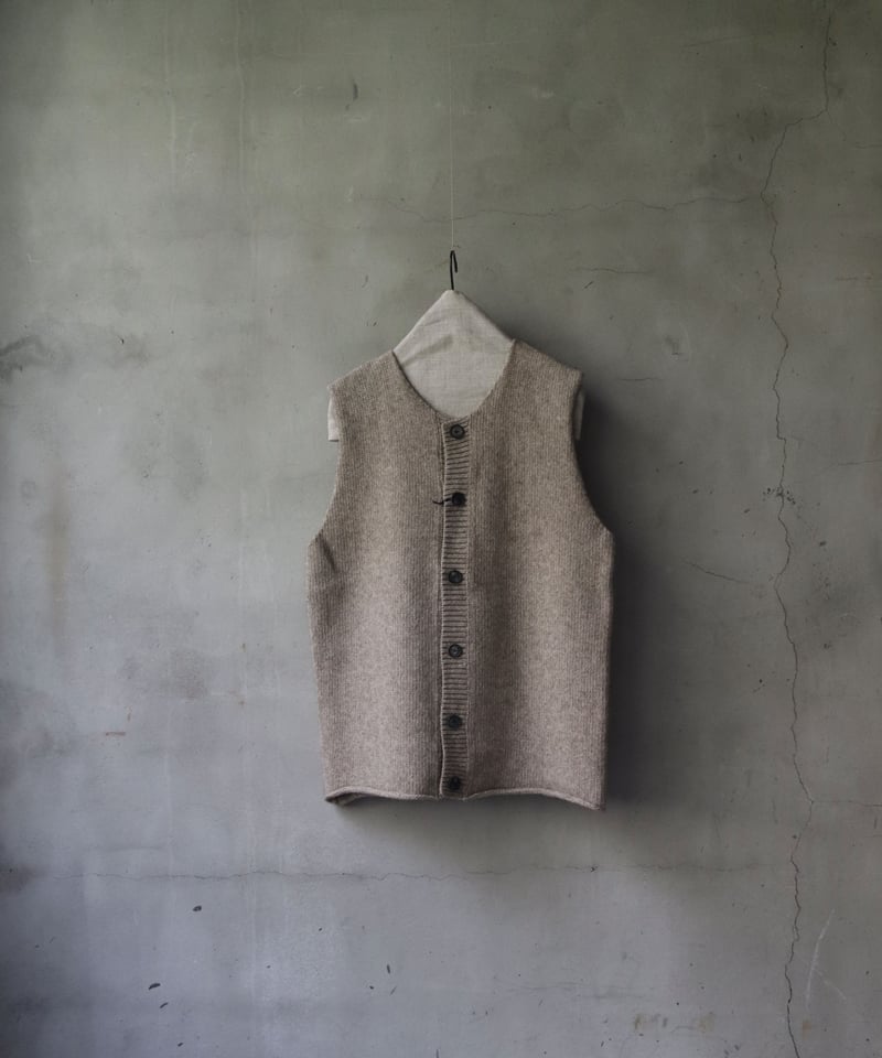 Bergfabel バーグファベル / Handmade vest cardiganヤク/ B...