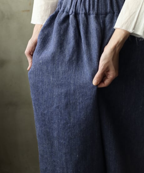 cavane キャヴァネ / Denim Wide TrousersⅡ Linen&Woolパンツ/ca-25057