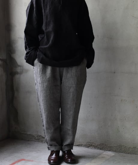 klauseクロイゼ / Sun-dried Linen C.S Slit Neck Shirtシャツ/ kla-25014