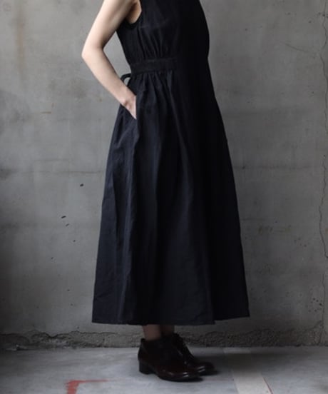 cavane キャヴァネ / Gathered Waist Sleeveless Dress Linen&Cotton100ワンピース / ca-26033