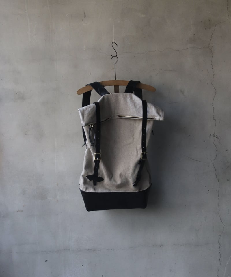 klauseクロイゼ / LEATHER BACK PACK BELARUSAN LINEN ...