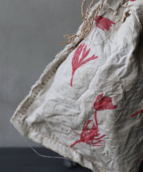 Cavalier Meiko Takahashi  / Pressed flower pouch bag "Nodding anemone" Poppy red / Me-23003