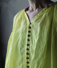 cavane キャヴァネ / Wide-sleeves with waist drawstring linen100 blouseブラウス / ca-25106