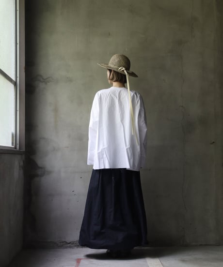 SCHA シャー/ Round Neck Open Front Volume Top" OE "-PAPER COTTON HEAVY- / Sc-23008 ( Art#1724)