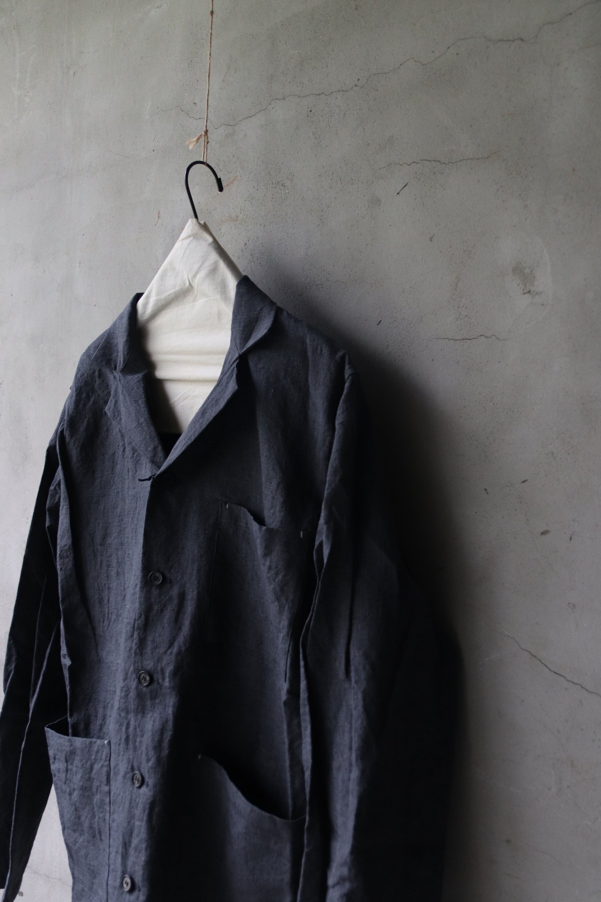 Bergfabel ネイビー リネン シャツジャケット Bergfabel ネイビー リネン シャツジャケット