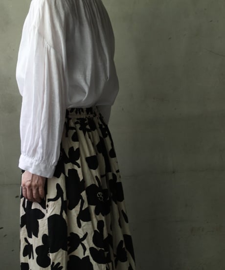 cavane キャヴァネ / Gatehered Petti Skirt Cotton&linenスカート/ ca-26071